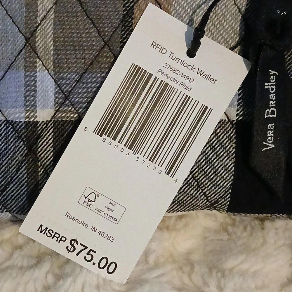 Vera Bradley Cotton Turn Lock Wallet w/RFID Protection - Picture 9 of 13